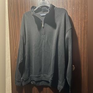 Scott Barber Sweater Mens XXL Black 1/4 Zip Pima Cotton Mock Neck Pullover